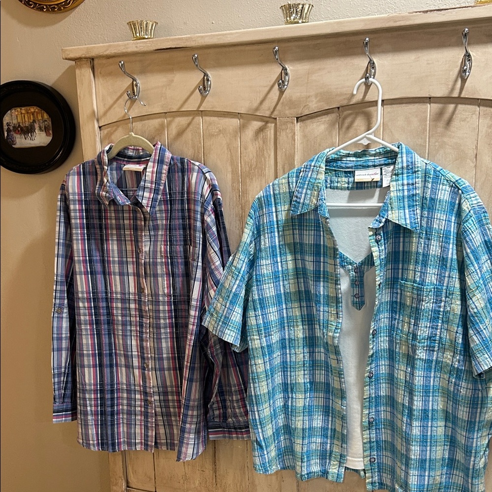 Alfred Dunner Woman- Two Piece Combo Plaid Shirts
